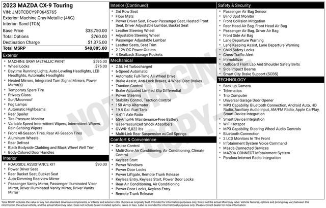 2023 Mazda Mazda CX-9 Touring