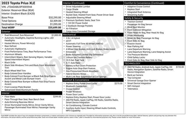 2023 Toyota Prius XLE