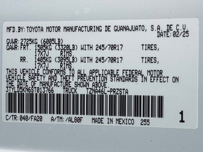 2025 Toyota Tacoma 4WD SR