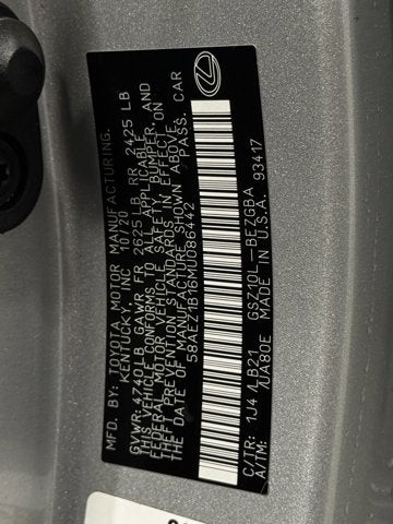 2021 Lexus ES ES 350 Luxury