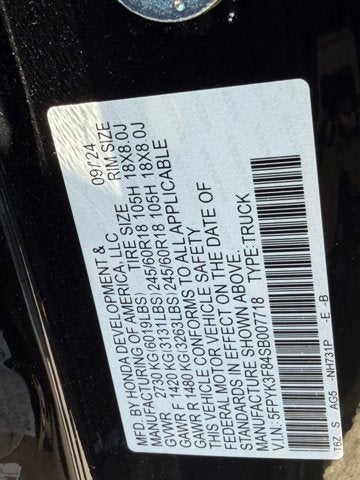2025 Honda Ridgeline Black Edition