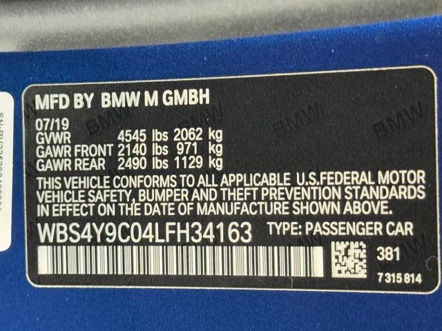 2020 BMW M4 Base